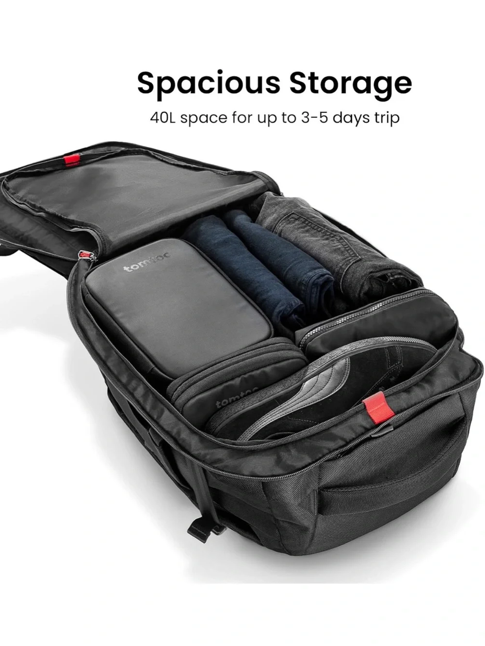 Tomtoc black backpack